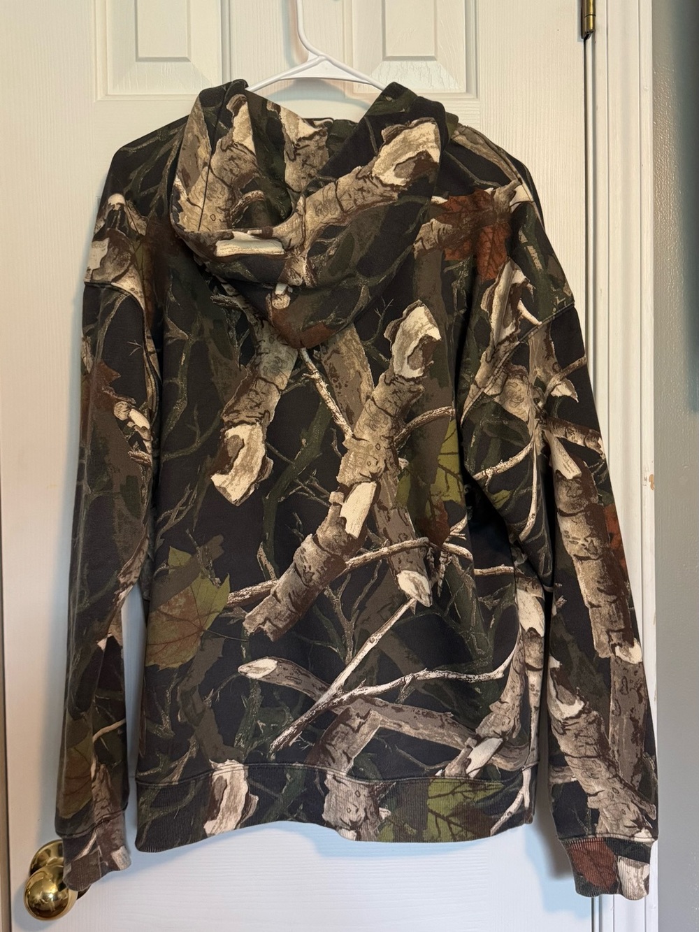 Mens Full-Zip Camo Hoodie Jacket - Black/Green - Picture 4 of 4